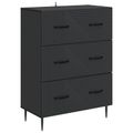 vidaXL Zásuvkový kabinet Čierna 66 x 34,5 x 89,5 cm Kompozitné drevo