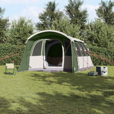 vidaXL Rodinný stan so strechou Zelená a biela 576 x 325 x 213 cm