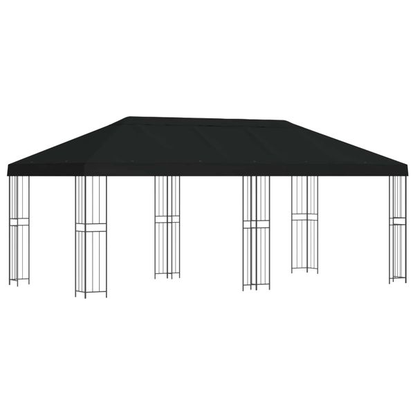 vidaXL Altánok so stenami 6 x 3 m Čierna Polyester a oceľ 190
