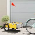 vidaXL Príves na bicykel, žltý, oxfordská látka, železo