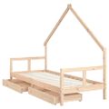 vidaXL Rám detskej postele so zásuvkami 80x200 cm masívna borovica