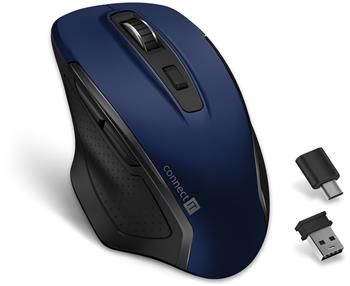 CONNECT IT Dual SmartSwitch bezdrátová myš, USB-A + C (+1x AA baterie zdarma), MODRÁ
