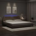 vidaXL Rám postele Viana s LED bez matraca kapučínový 200x200 cm