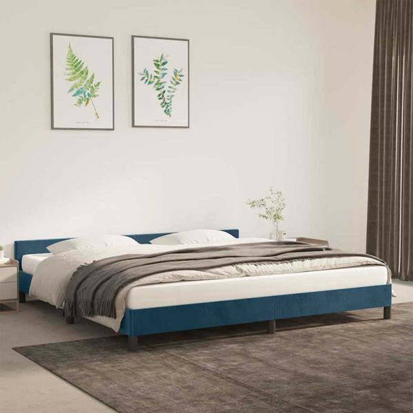 vidaXL Rám postele bez matraca tmavomodrý 200x200 cm zamat