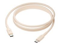 USB kábel - USB-C (M) do USB-C (M) - 1,5 m - pletený, Podpora USB-C Power Delivery (60 W) - béžová
