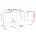 vidaXL Skrinka na platne dymový dub 121x38x48 cm kompozitné drevo