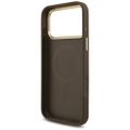 Guess 4G Triangle Logo & Big Strap Metal Buttons MagSafe puzdro pre iPhone 17 Pro Max hnedá