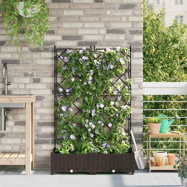 vidaXL Záhradný kvetináč 2 ks Hnedá 80 x 40 x 125,5 cm PP