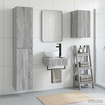 vidaXL Sada kúpeľňového nábytku 3 ks Sivý Sonoma 33 x 34,5 x 160 cm