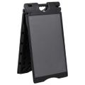 vidaXL Chodníková tabuľa s rámom v tvare A čierna 45x7x84,5 cm HDPE