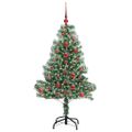 vidaXL Umelý vianočný stromček, snehom obalený, s LED svetlom 120 cm