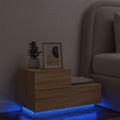 vidaXL Nočný stolík s LED svetlami dub sonoma 70x36x40,5 cm