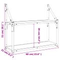 vidaXL 2-posch. nástenná polica dymový dub 60x21x51 cm kompozit. drevo