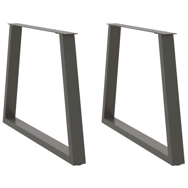 vidaXL Nohy k jedálenskému stolu v tvare V, 2 ks, antracitové, 90 x (72-73,3) cm, oceľ