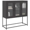 vidaXL Komoda čierna 100,5x39x107 cm oceľ valcovaná za studena
