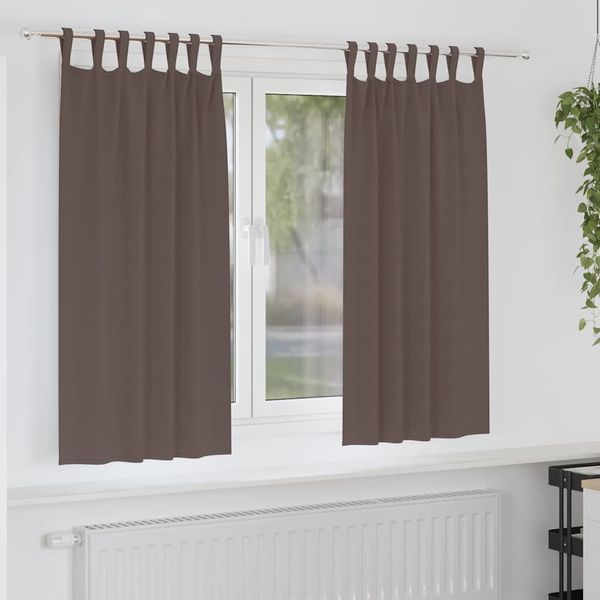 vidaXL Záclony na zatemnenie s krúžkami 2 pcs Tmavohnedá 175 x 140 cm