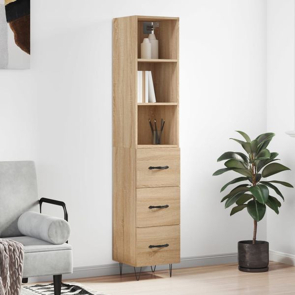 vidaXL Vysoká skrinka dub sonoma 34,5x34x180 cm spracované drevo