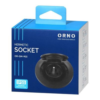 Zapustená zásuvka s viečkom, hermeticky uzavretá ORNO OR-GM-9030/B, nerez IP55, čierna