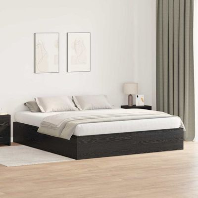 vidaXL Rám postele s úložným prostorem Čierny dub 200 x 200 cm