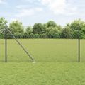 vidaXL Reťazová brána s hrotmi 25 x 1 m PVC potiahnutá oceľ Sivá