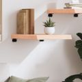 vidaXL Nástenná polica 40x50x(2-6) cm neošetrený dubový masív