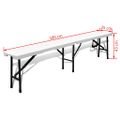 vidaXL Sklápací záhradný stôl a 2 lavičky HDPE a oceľ 180 cm biely
