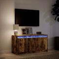 vidaXL TV stolík s LED dymový dub 100x34x50 cm kompozitné drevo