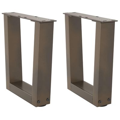 vidaXL Nohy konferenčného stolíka v tvare V, 2 ks, prírodná oceľ, 30 x (30-31,3) cm, oceľ