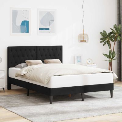 vidaXL Rám postele s čelnou doskou Čierna 160 x 200 cm Zamat