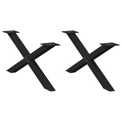 vidaXL Nohy konferenčného stolíka v tvare X, 2 ks, čierne, 70 x (30-31) cm, oceľové