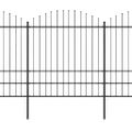 vidaXL Záhradný plot s vrchnou časťou z ocele 1172x200 cm čierny