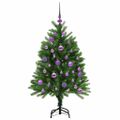 vidaXL Vianočný stromček s 150 LED-i so stojanom Zelená 120 cm PE