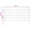 vidaXL Záhradný plot s kolíkmi 48 ks 95 x 50 cm Pozinkovaná oceľ