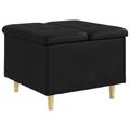 vidaXL Ottoman s Úložným Priestorom Čierny 60 x 60 x 45 cm Umelá koža