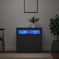 vidaXL Komoda s LED svetlami sivá 80x35x75 cm