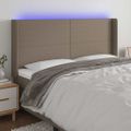 vidaXL Čelo postele s LED sivohnedé 163x16x118/128 cm látka