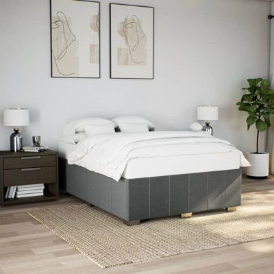 vidaXL Posteľ bez matraca tmavosivá 160x200 cm látka