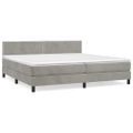 vidaXL Posteľný rám boxsping s matracom bledosivý 200x200 cm zamat