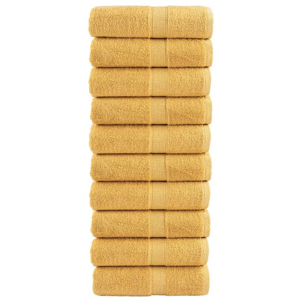 vidaXL Prémiové uteráky pre hostí SOLUND 10 ks zlaté 30x50 cm 600 g/m²