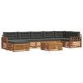 vidaXL Záhradná súprava gaučov 8 ks Prírodná a antracitová