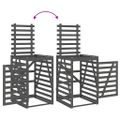 vidaXL Úložný box pre odpadkový kôš sivý 84x90x128,5cm masív. borovica