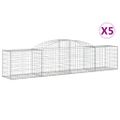 vidaXL Oblúkový gabionový kôš 5 ks 300x50x60/80 cm pozinkované železo
