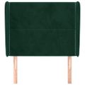 vidaXL Čelo postele so záhybmi tmavozelený 93 x 23 x 118/128 cm zamat