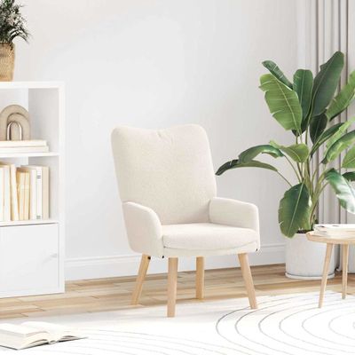 vidaXL kreslo Krémová 63 x 67 x 94 cm Tkanina z ovčej vlny a plywood
