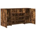 vidaXL Recepčný stôl dymový dub 200x50x103,5 cm kompozitné drevo