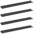 vidaXL Závesná polica 4 ks Čierny 80 x 9 x 2,5 cm Oceľ