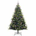 vidaXL Umelý skladací vianočný stromček 300 LED diód Zelená 180 cm
