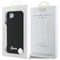 Guess HC Silicone Script Metal Logo Puzdro pre iPhone 16e Čierna