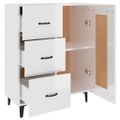 vidaXL Komoda lesklá biela 69,5x34x90 cm spracované drevo