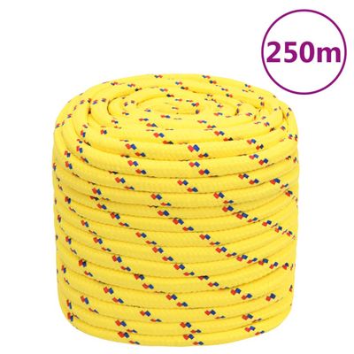 vidaXL Lodné lano žlté 16 mm 250 m polypropylén